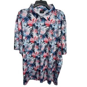 Sunday Swagger Golf Polo Shirt Mens 3XL Floral Palm Tropical Hibiscus Stretch